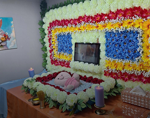 차량 내부 추모예식실 사진